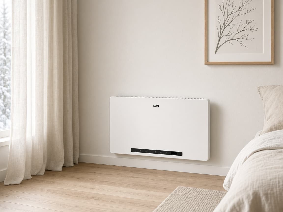 LUN Electric Convector Heater by LUN in a Scandinavian home setting