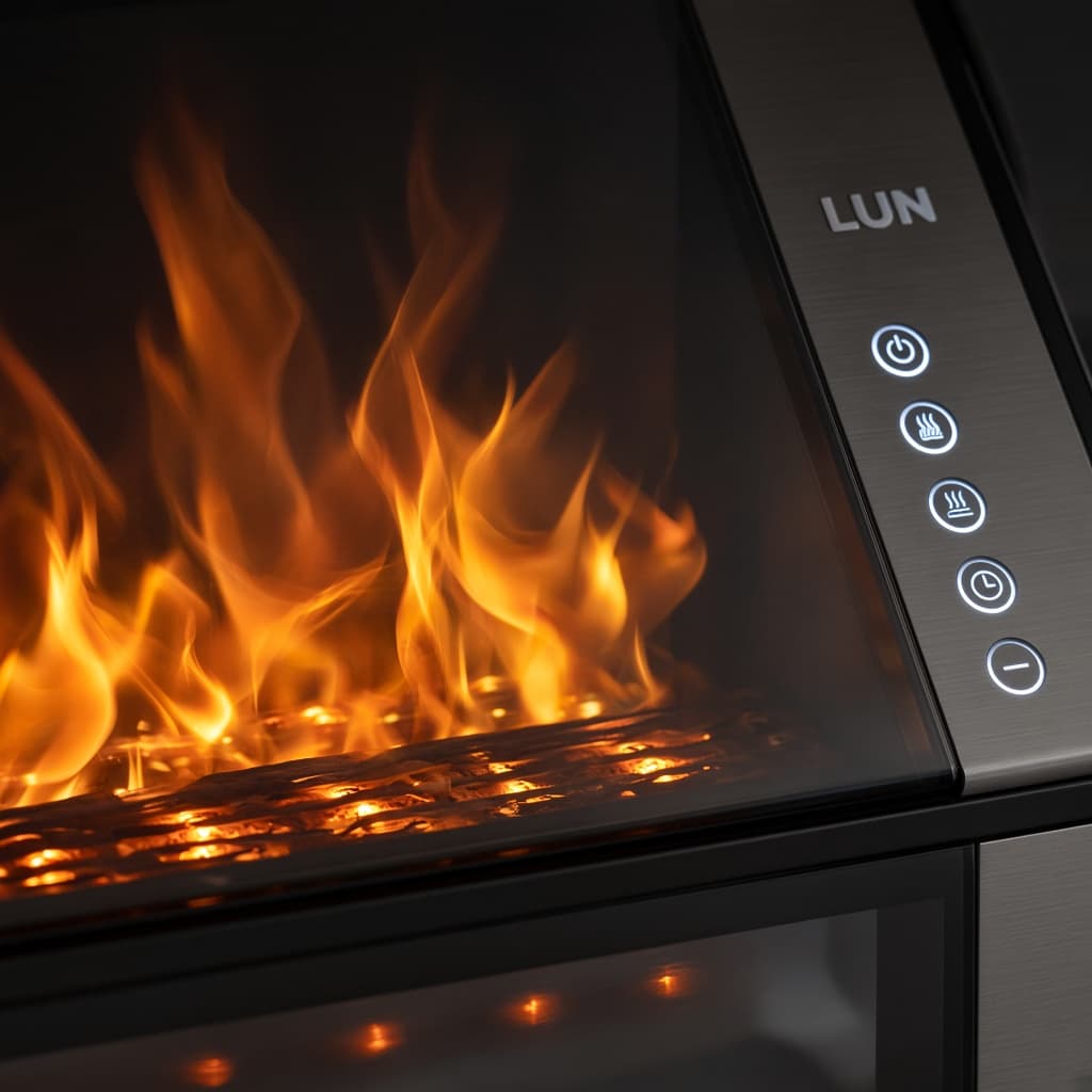 LUN Electric Fireplace Heater by LUN — detail close-up